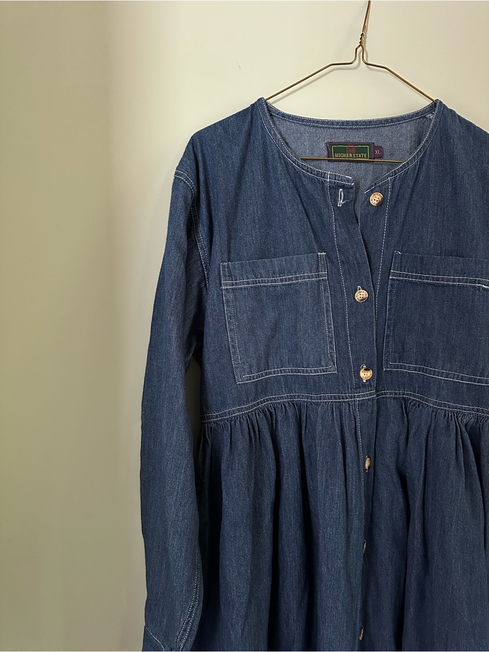 Vintage Denim Button-Front Maxi Dress - Picture 2 of 6
